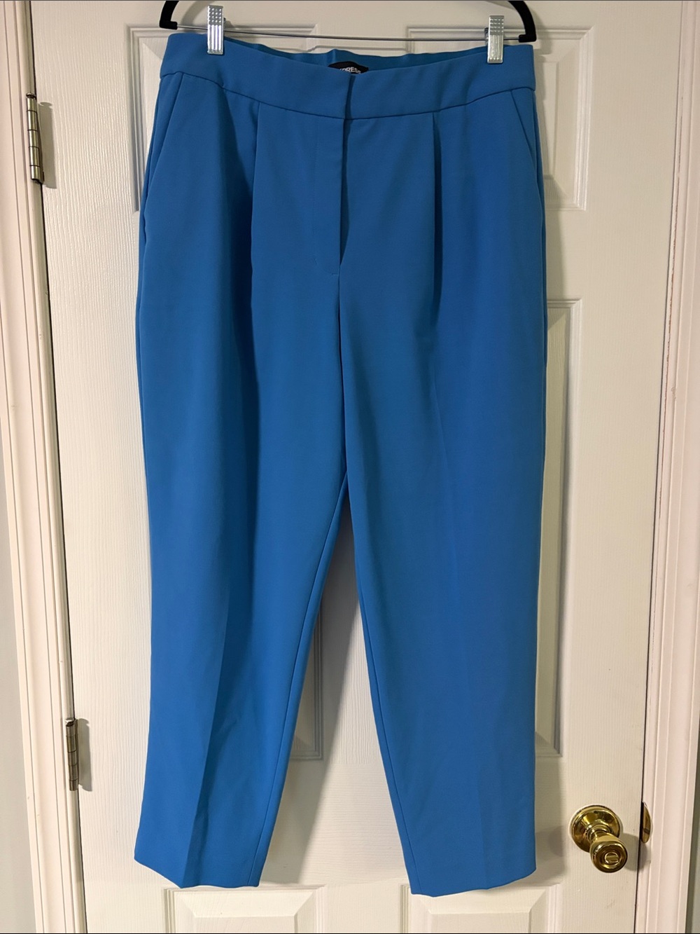 Express Bright Blue Cropped Dress Pants
